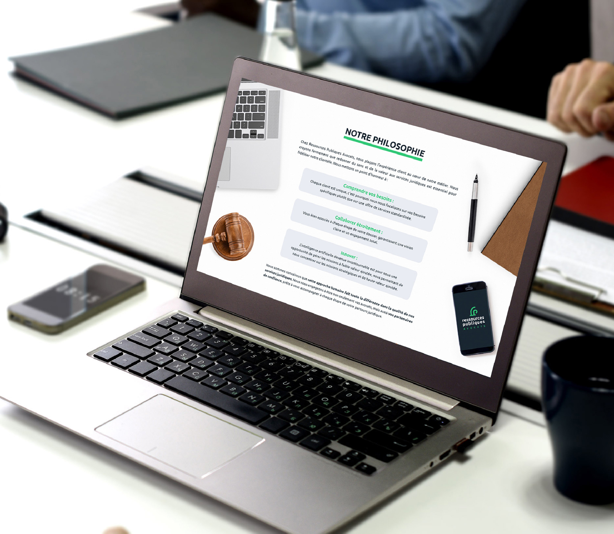 JBL Com & Cie - Portfolio - Ressources Publiques Avocats - Site Web